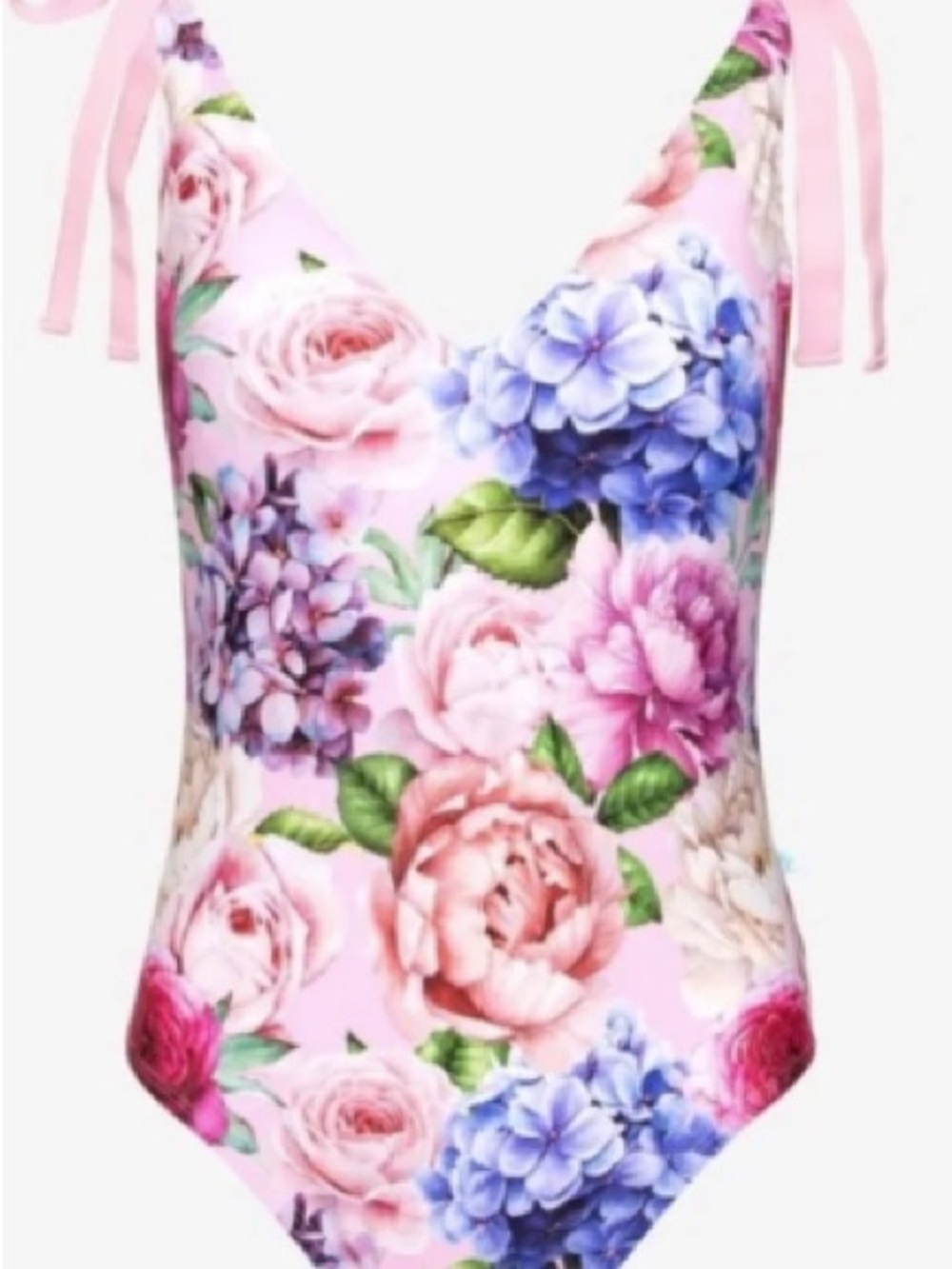 Posh Peanut Pink Floral Tie-Shoulder One-Piece Bathing Suit